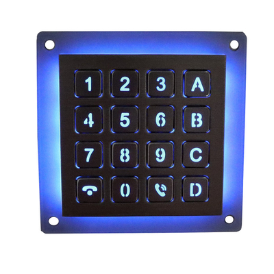 16 pavé numérique rocailleux rétro-éclairé du clavier numérique solides solubles en métal d'interface de Matrix de clés pour le kiosque