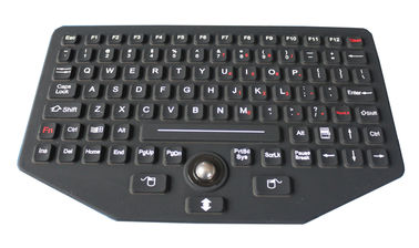 92 clés noircissent le clavier industriel de silicone avec la boule de commande IP68 optique