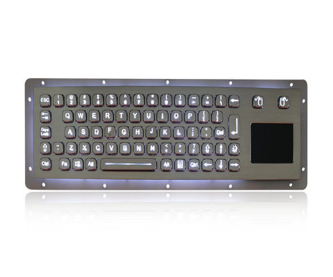 Clavier USB rétroéclairé en acier inoxydable IP65 avec pavé tactile robuste