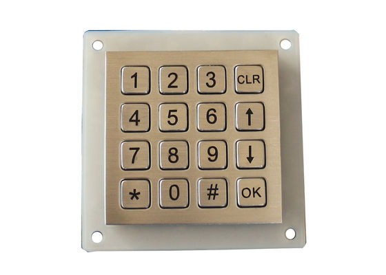 Clavier numérique à l'épreuve du vandalisme en métal de 16 clés de format compact avec Dot Matrix