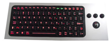 le clavier militaire rouge de catégorie en caoutchouc de silicone de 86 clés avec PS/2, connexion d'USB câble