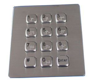 12 clés époussettent le clavier numérique de Braille de point en métal de preuve avec l'interface plate d'USB de clés