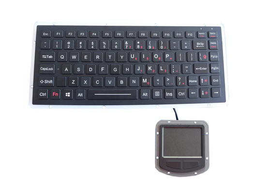 Le clavier IP67 PS2 USB de l'alliage d'aluminium EMC a rendu robuste avec le Touchpad 400DPI