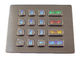 16 clavier numérique adapté aux besoins du client éclairé à contre-jour par clavier numérique d'acier inoxydable de bâti de panneau des clés IP67