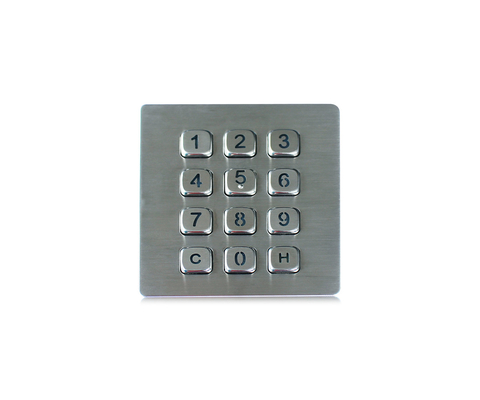 La disposition personnalisable Matrix de clavier numérique rétro-éclairé en métal IP65 connectent le pavé 12 numérique principal