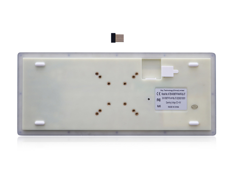 Clavier médical de bureau lavable 2.4G Wirelrss de clavier rétro-éclairé industriel de silicone