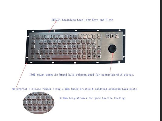 IP67 clavier numérique imperméable métallique de l'acier inoxydable PS2 5VDC