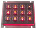 12 clavier numérique dynamique en métal d'USB IP65 de clés avec le vandale rouge ou bleu de contre-jour résistant