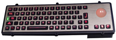 Clavier fait sur commande d'usb/clavier industriel éclairé à contre-jour avec la boule de commande rouge lumineuse